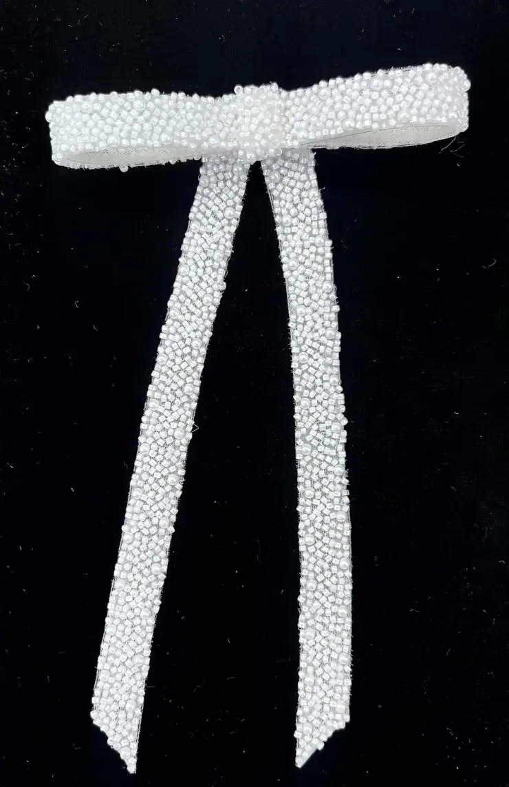 Bel Aire Beaded Style 2277 Bow Clip - Quick Ship Ivory 