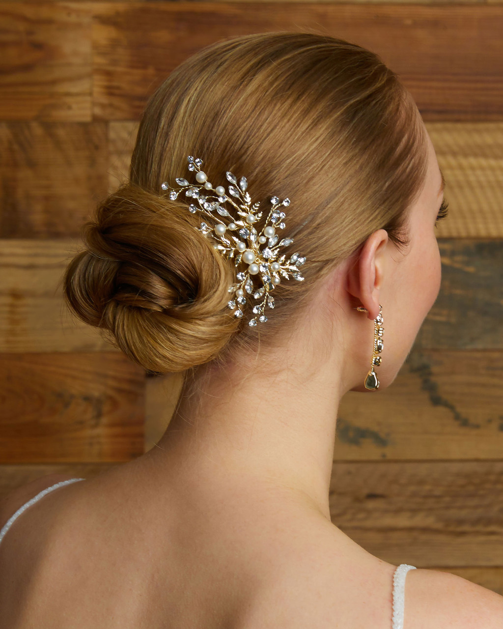 Marionat Bridal 5021 Matte pearl and rhinestone spray comb