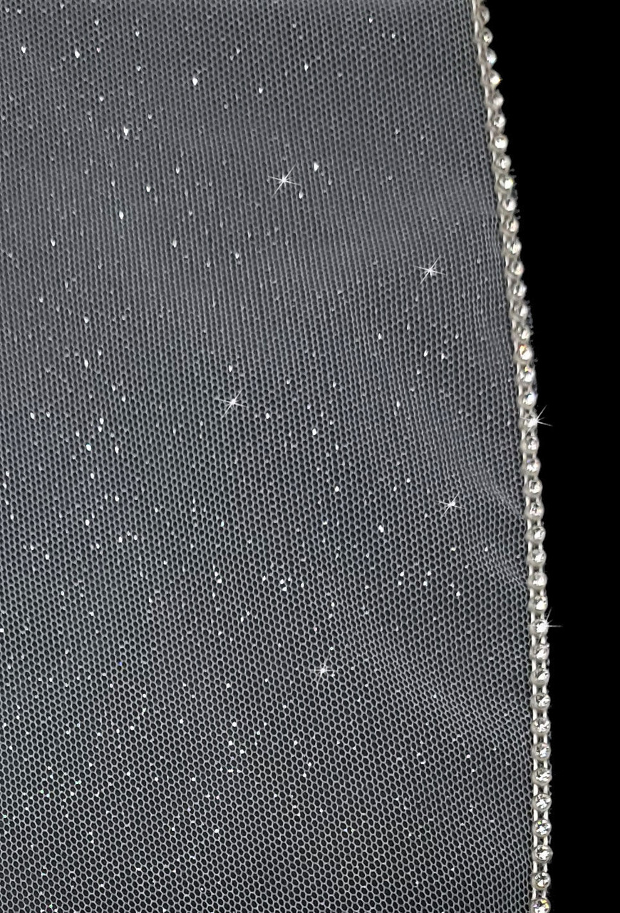 LC Bridal V2368RS-495 SPARKLE tulle veil with Austrian rhinestone edge