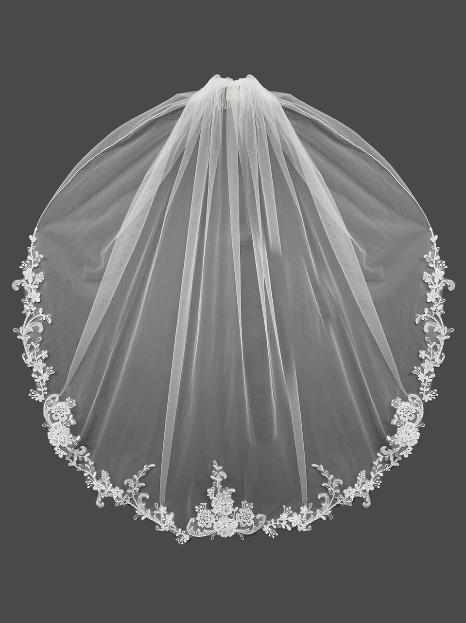 Lucky Collections ™  V M 04 - Flower Lace Wedding Veil 