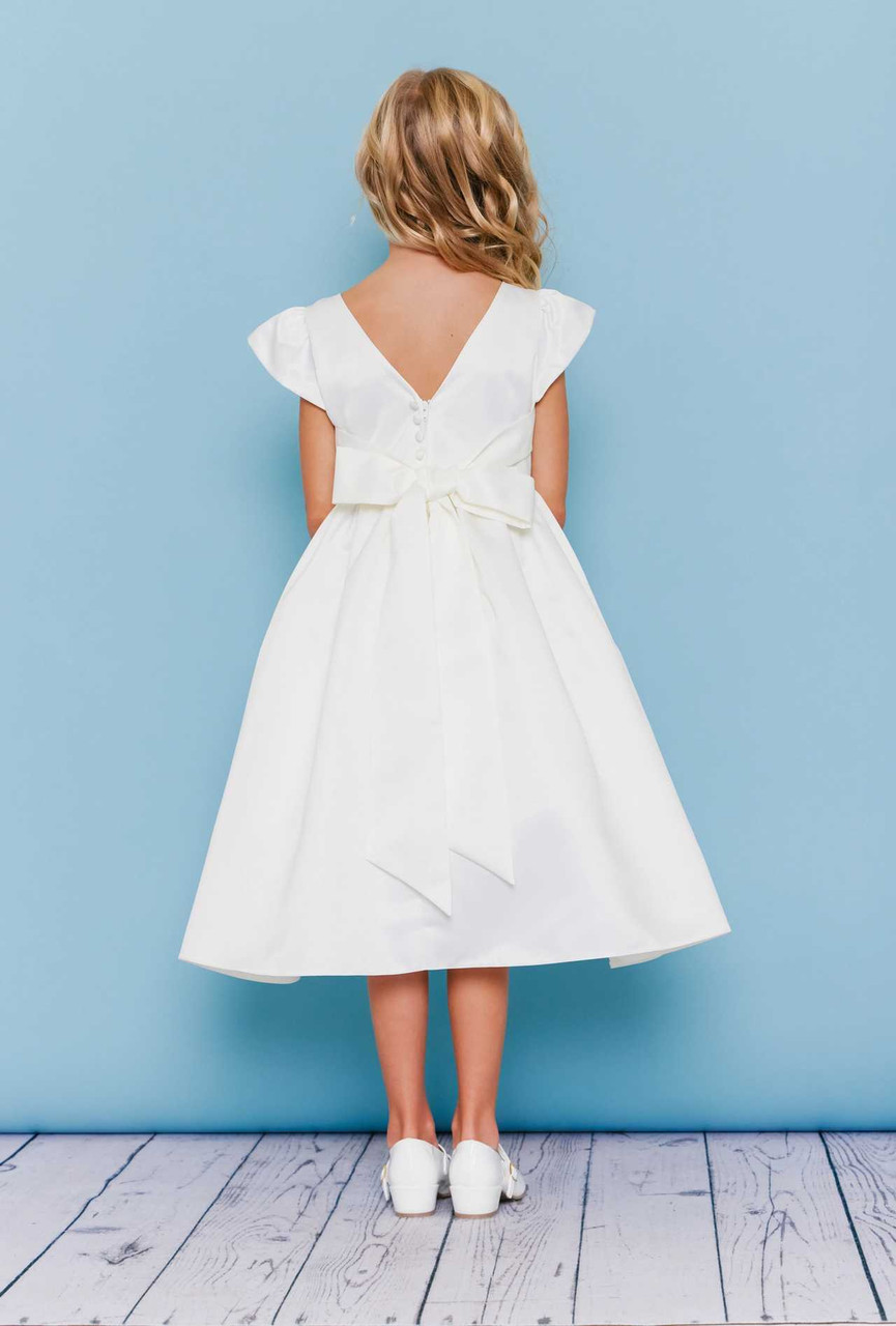 Rosebud Fashions Flower Girl Style 5142 T-length dress with a scoop neckline