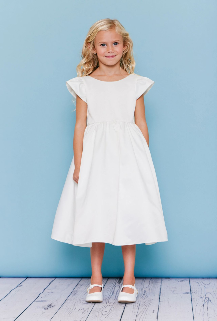 Rosebud Fashions Flower Girl Style 5142 T-length dress with a scoop neckline