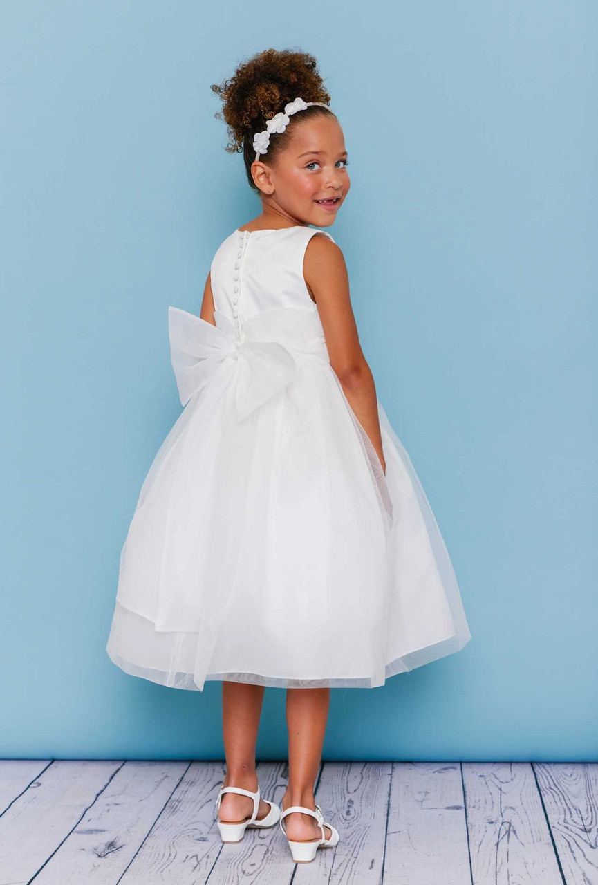 Rosebud Fashions Flower Girl Style 5144 T length sleeveless dress with a scoop neckline