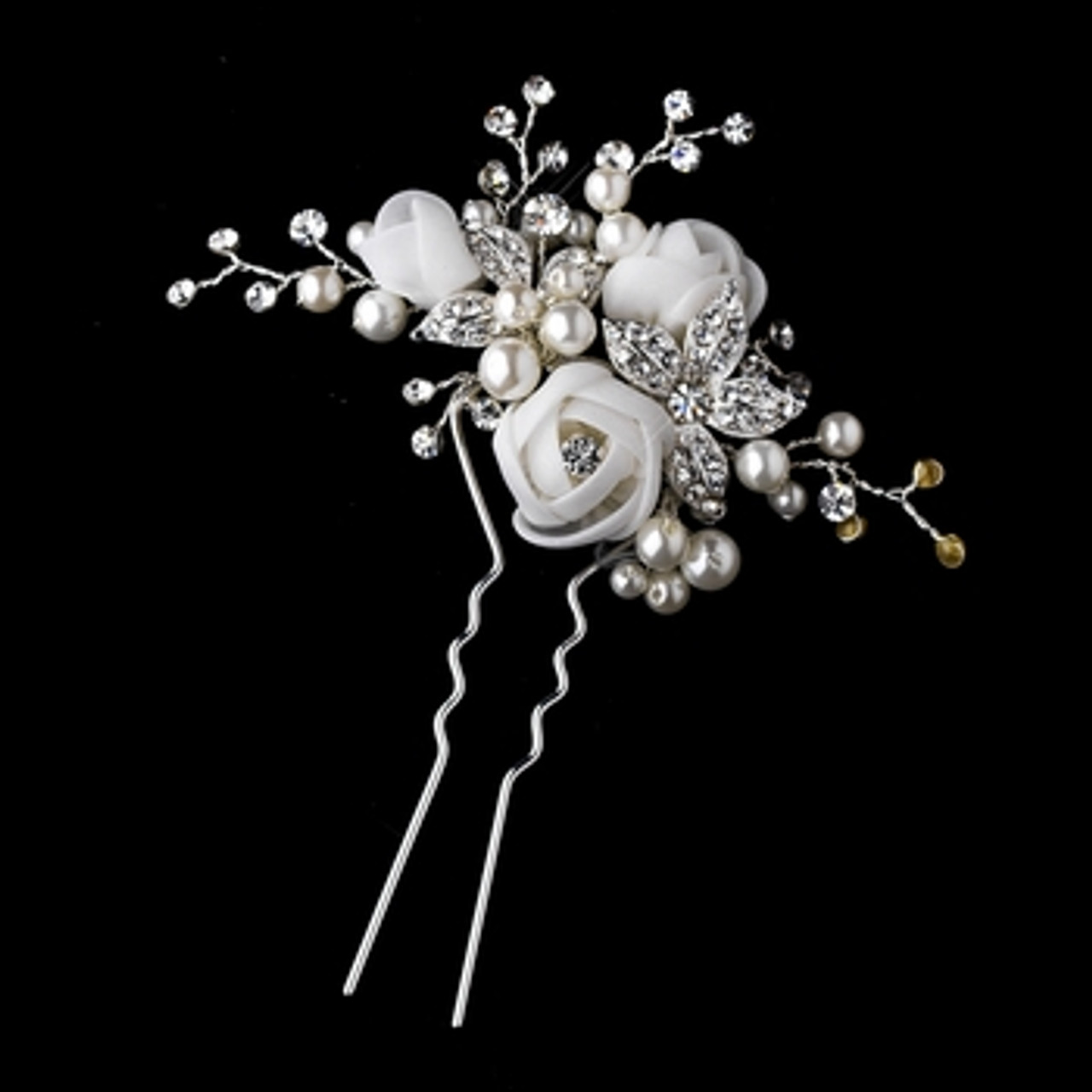 Organza Rose Bridal Hair Pin