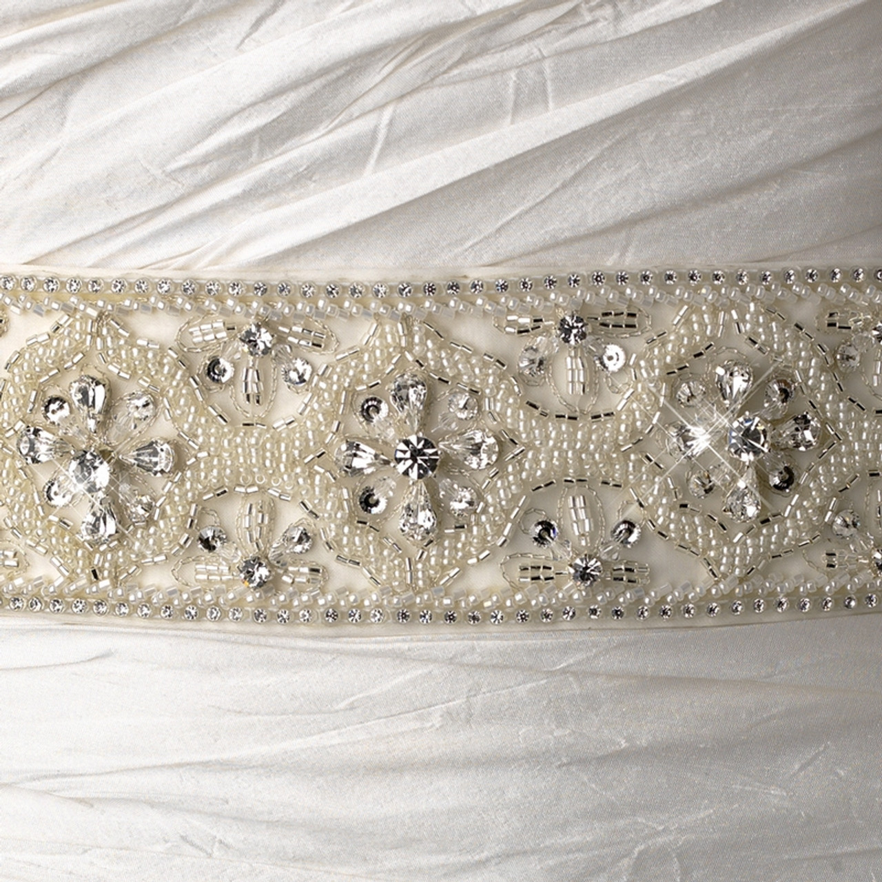 Luxury Crystal & Bugle Beaded Wedding Sash Bridal Belt - Fast Shipping