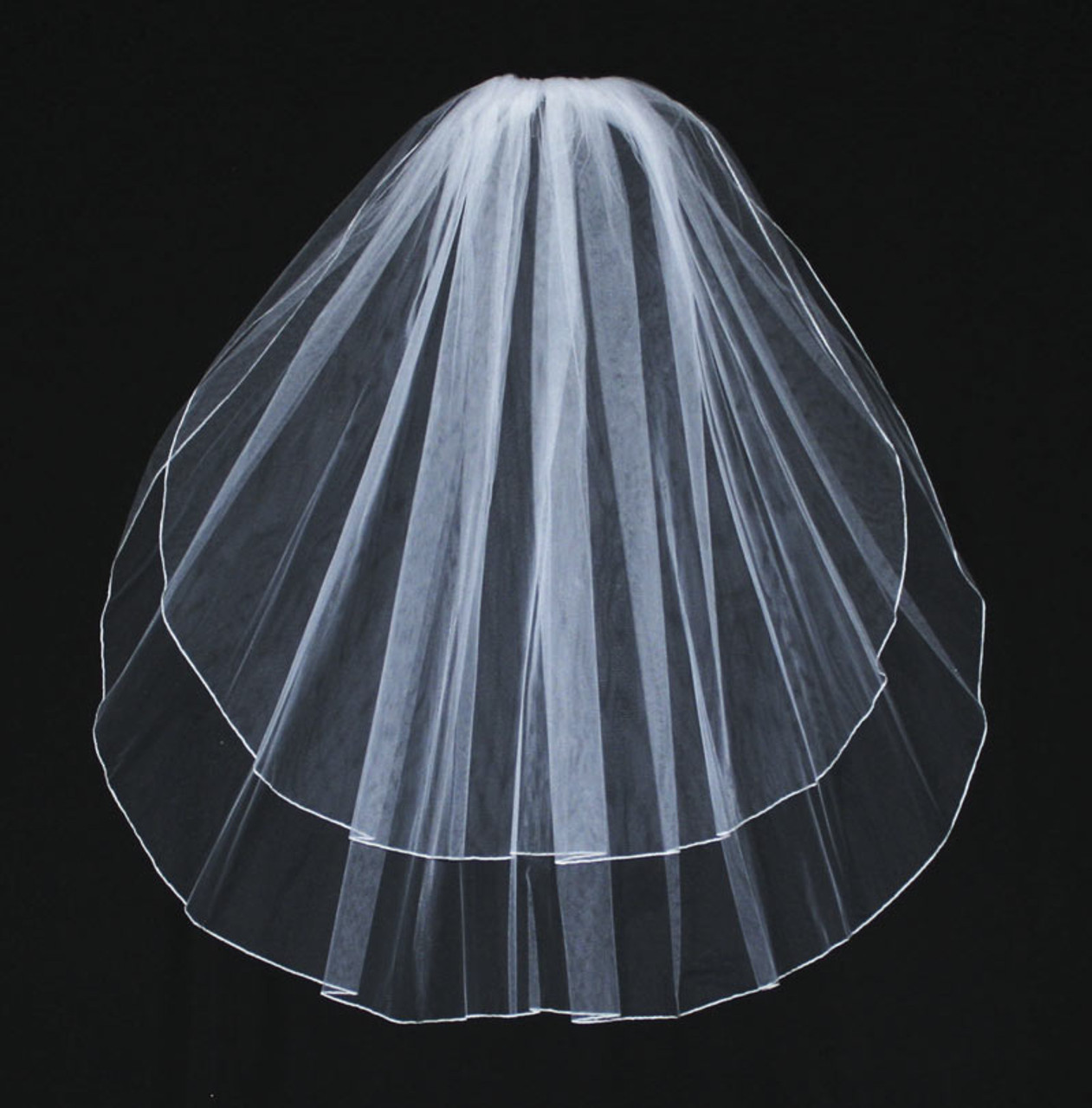 En Vogue Bridal Veil - Style V202W - Two Tier - Pencil Edge Veil