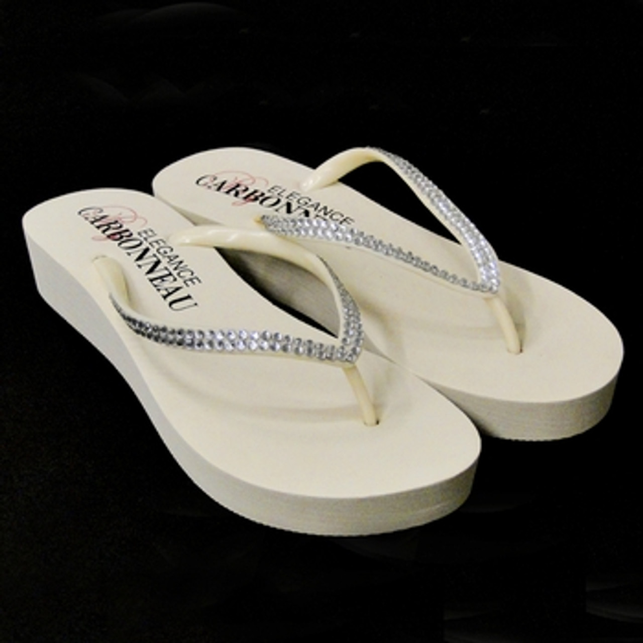 ivory wedge flip flops