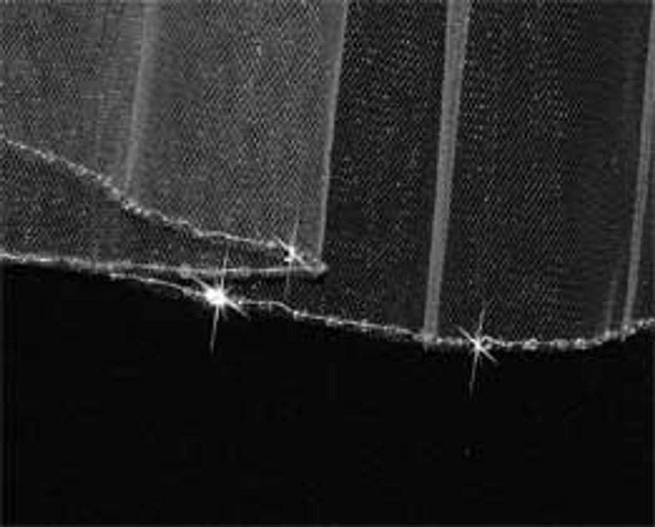 LC Bridal Style V2017-420 - Two Tier Fingertip Silver Bugle Beaded w/ Rhinestones Veil