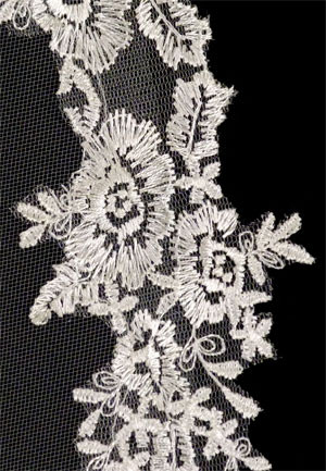 LC Bridal Style V2260-360 - One Tier Cathedral w/ Mantilla Lace Edge Veil