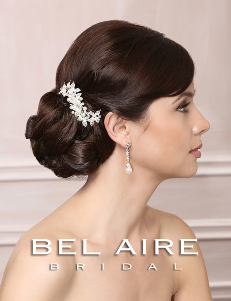 Bel Aire Bridal  Headpiece 6493 - Petite Pearl & Rhinestone Clip