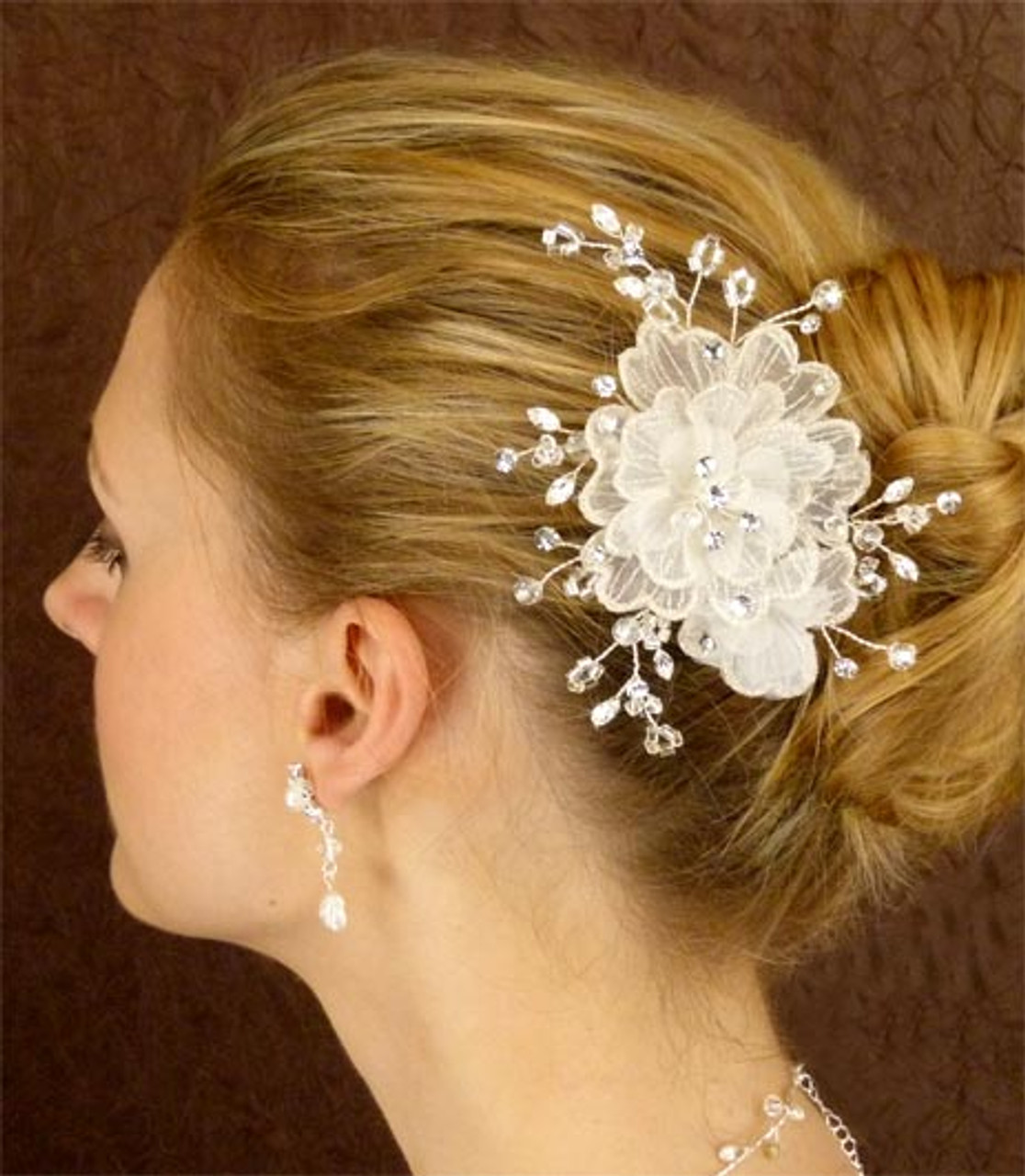 LC Bridal Comb Style 1820 - Wired Austrian Rhinestones & Crystal