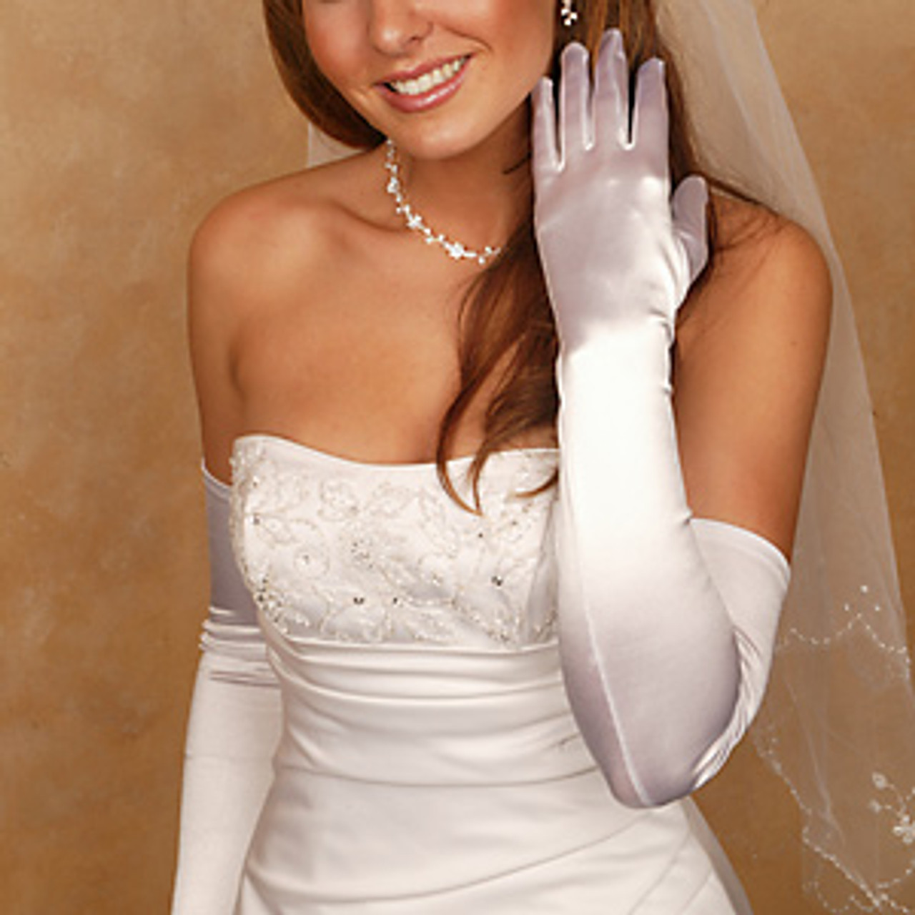 satin bridal gloves