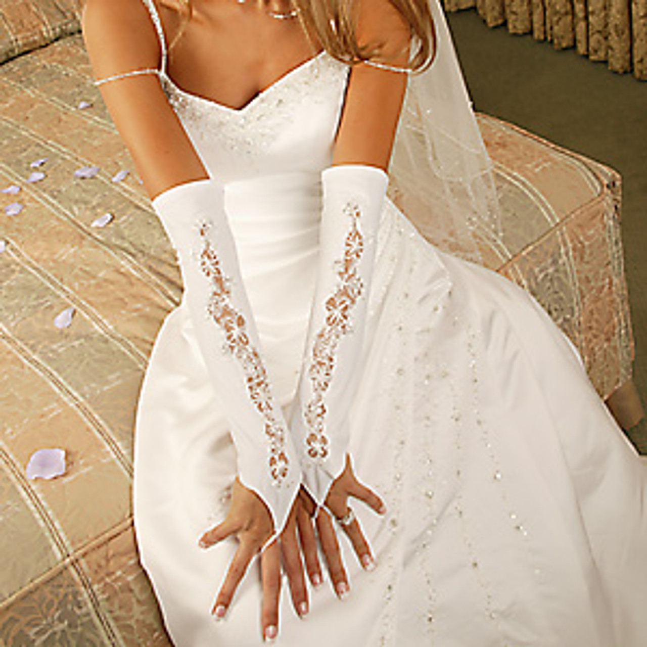 Designer Fingerless Bridal Glove GL-9130-12A