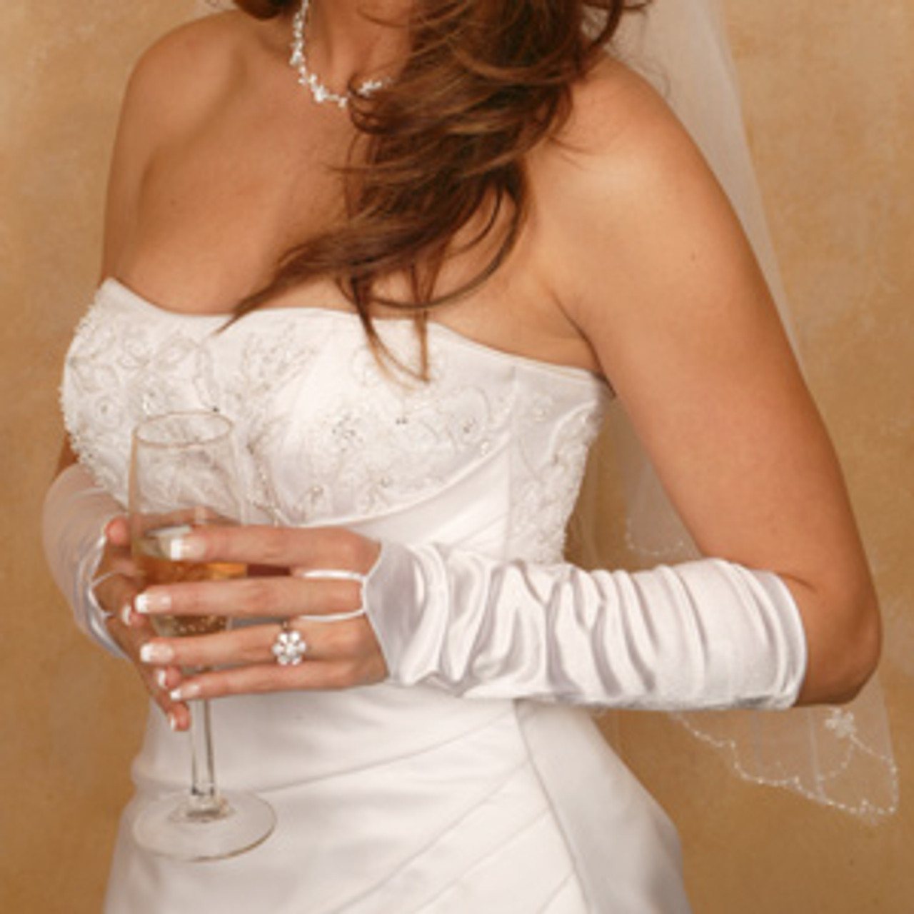 bridal satin gloves