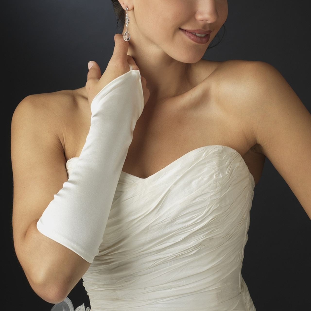 bridal satin gloves