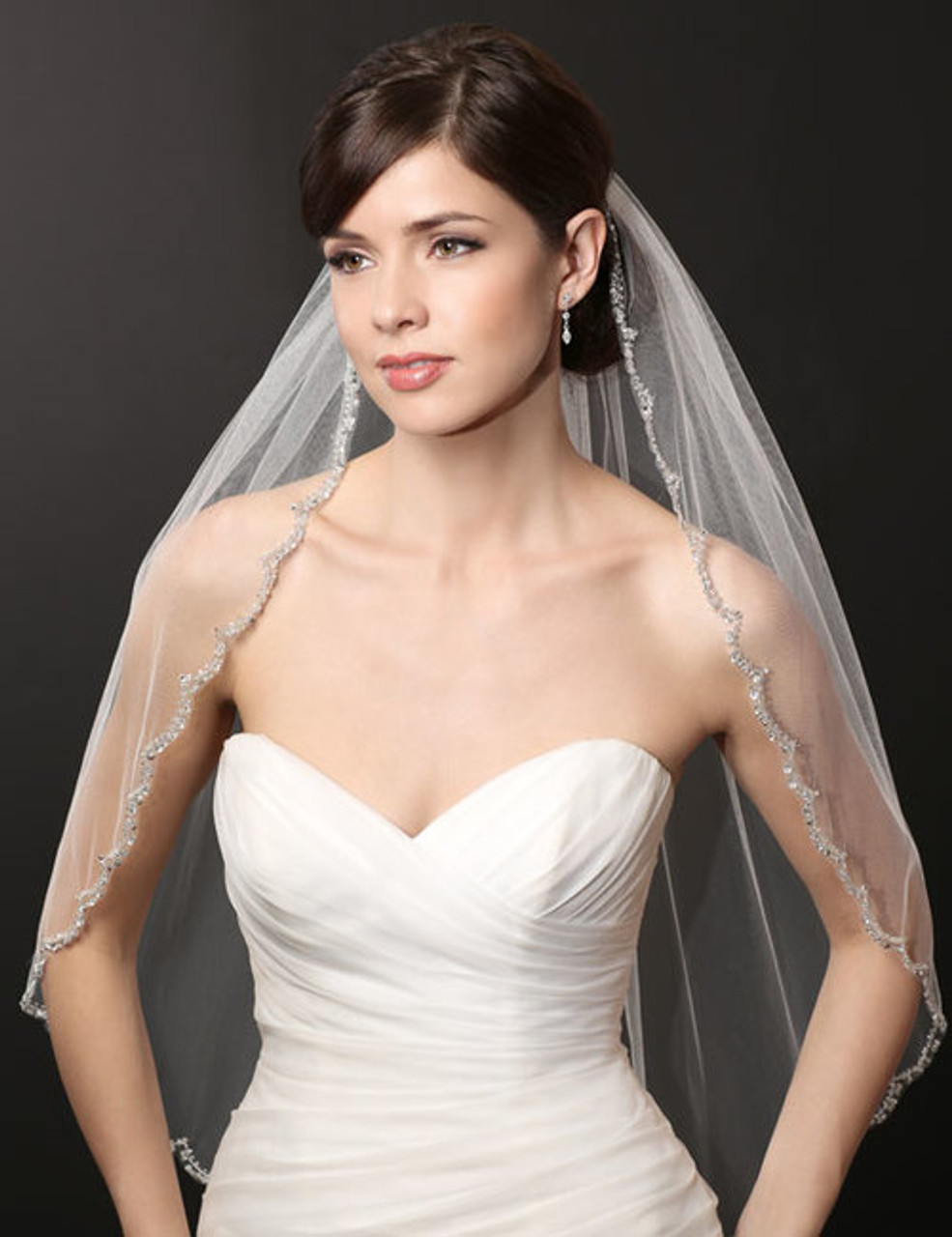 one tier wedding veils