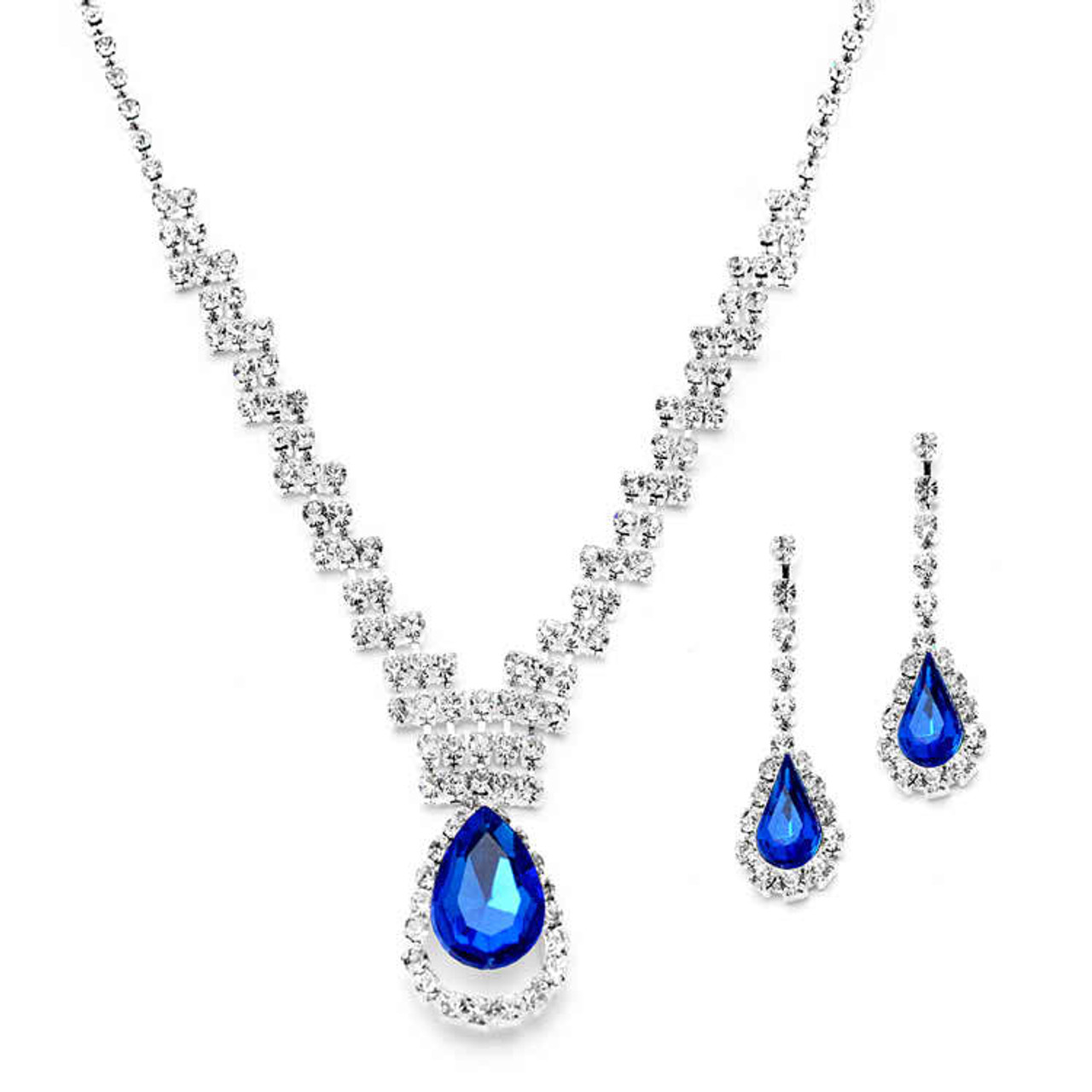 Dreamy Drama - Blue Rhinestone Necklace - Chic Jewelry Boutique