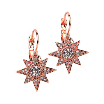 Mariell Celestial Stars Rose Gold Euro Wire Earrings 4346E-RG