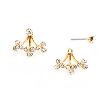 Mariell Crystal Sprigs Gold Earing Jackets 4350E-G