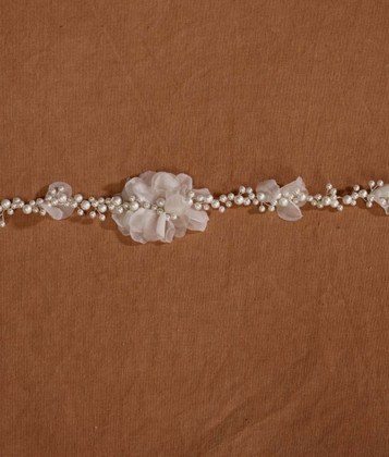 Marionat Bridal Belt 1059 - Pearl Floral Belt-The Bridal Veil Company