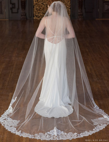 Brides & Hairpins Cyrille Cathedral Veil - Scalloped Lace 20 from Comb Retail