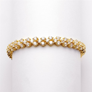 Elegant Gold Cubic Zirconia Wedding or Prom Tennis Bracelet-4109B-G-7