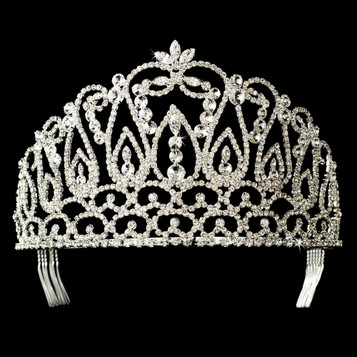 Crystal Rhinestone Pageant Crowns Tiaras, HP-208