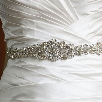 Elena Designs Wedding Sash Style E857B - Rhinestone belt