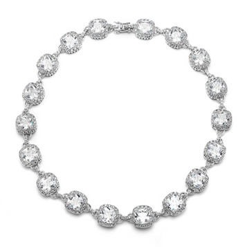 Mariells Best Selling Wedding or Pageant Necklace with Cushion Cut CZ 4069N-S