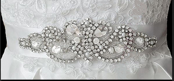 Noelle & Ava Collection - Rhinestone belt/head band with pearls & bugle beads - 29