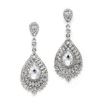 Mariell Dramatic Crystal Statement Earrings 4529E-CR-S