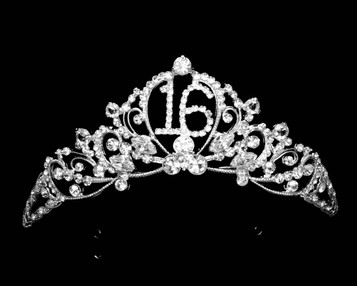 Noelle & Ava - Rhinestone Tiara With Intricately Designed Marquise Rhinestones And Shoots Of Rhinestone Blooms