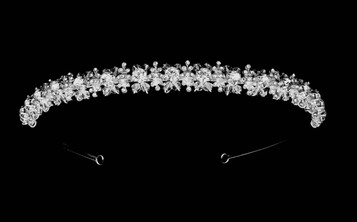 Noelle & Ava - Precious Glistening Head Band With Intricate Arrangement Of Rhinestones, Crystals And Rhinestone Encrusted Leaves