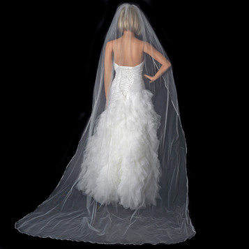 Single Layer Pencil Edge Cathedral Length Veil Style VSH P 1C
