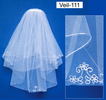 Embroidered Communion Veil Style 111