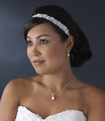 Bridal Ribbon Headband HP 6467 (white or Ivory)