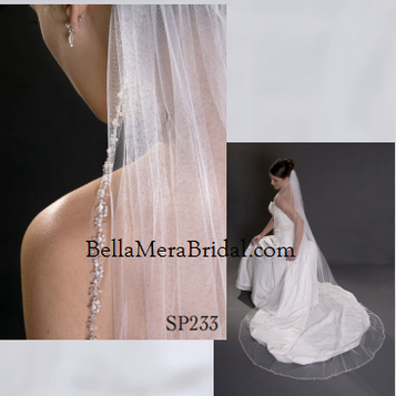 Giselle Bridal Veil Style SP233 -108" Beaded Cathedral