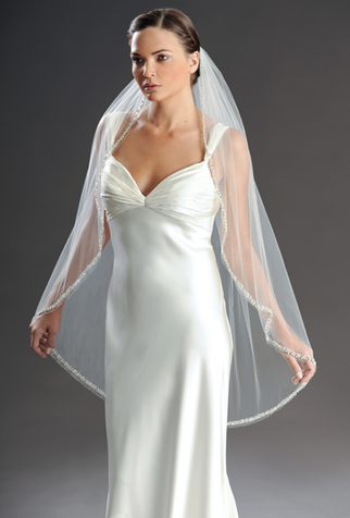 Erica Koesler Veil- 799-40 (40"x 72") -  Rhinestones, pearls and crystals