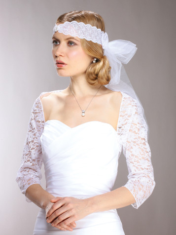 Lace Bridal Bolero Wedding Jacket with 3/4 Length Sleeve
