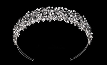 Noelle & Ava - Hand Wired Headband Of Assorted Size Rhinestones And Crystals