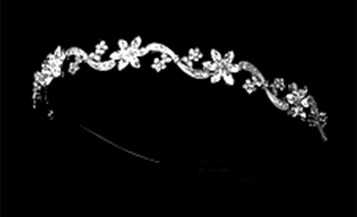 Noelle & Ava - Rhinestone Flower Tiara With Large Marquise Flowers And Small Rhinestone Flowers Accent