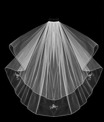 Noelle & Ava Collection - 30"/36"X72" Rhinestone Centered Crystal Flower On Bugle Bead Outlined Flower Petals And Leaves