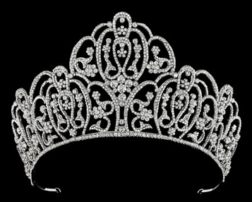 Royal Crown Tiara: Rhinestone (3.5" H)