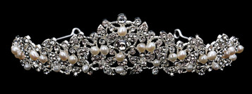 En Vogue Bridal Headband T1801 - Rhodium Plated Tiara With Rhinestone
