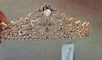 En Vogue Bridal Tiara T1802 - Gold Tiara - Fast Ship