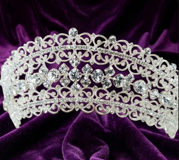 En Vogue Bridal Headband T1803 - Rhodium Plated Rhinestone Tiara