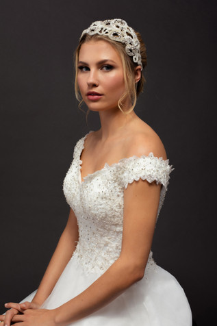 Elena Designs Headpiece E950 - Rhinestone & beaded headband