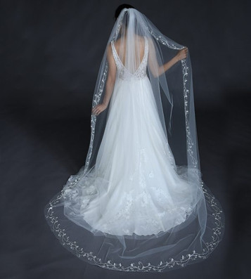 Corded Lace Edge Cathedral Veil