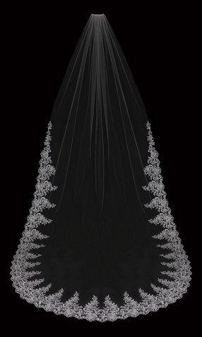 Ivory Lace Cathedral Length Wedding Veil Envogue V2198C