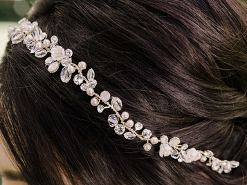 Envogue HB2112 Bridal Headband Pink/Clear/White Opal